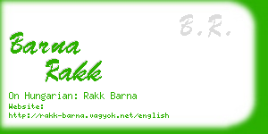 barna rakk business card